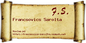 Francsovics Sarolta névjegykártya