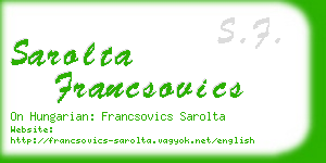 sarolta francsovics business card